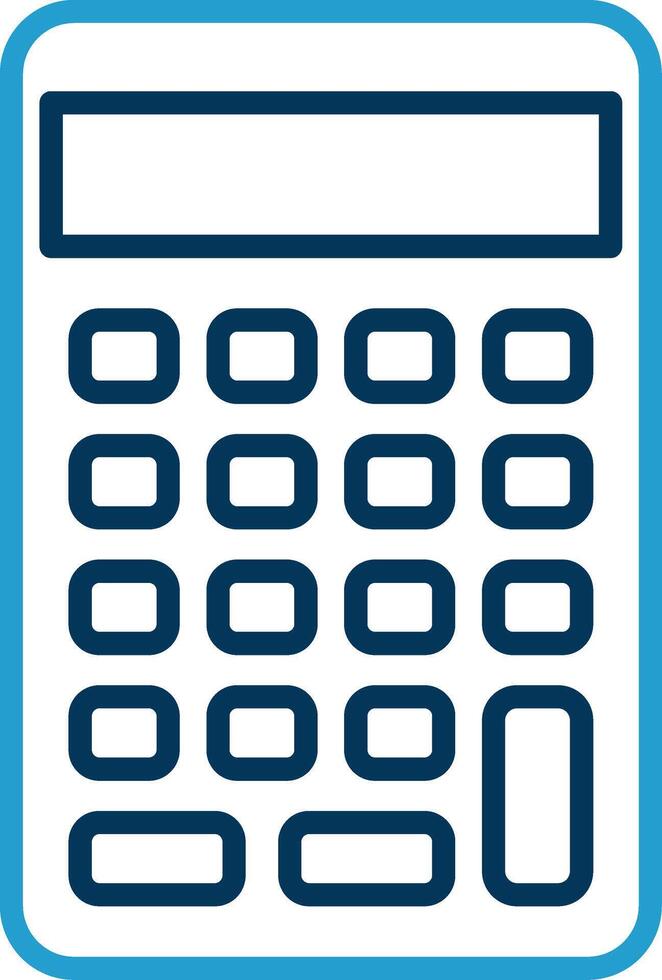 calculadora línea azul dos color icono vector