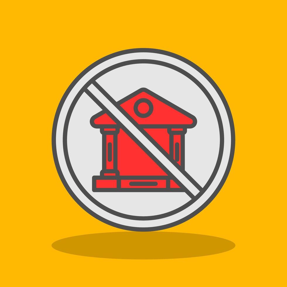 Prohibited Sign Filled Shadow Icon vector