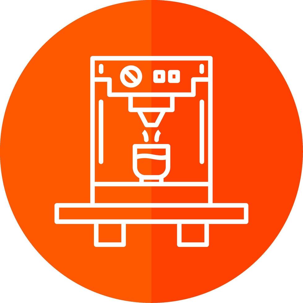 Coffee Machine Line Red Circle Icon vector