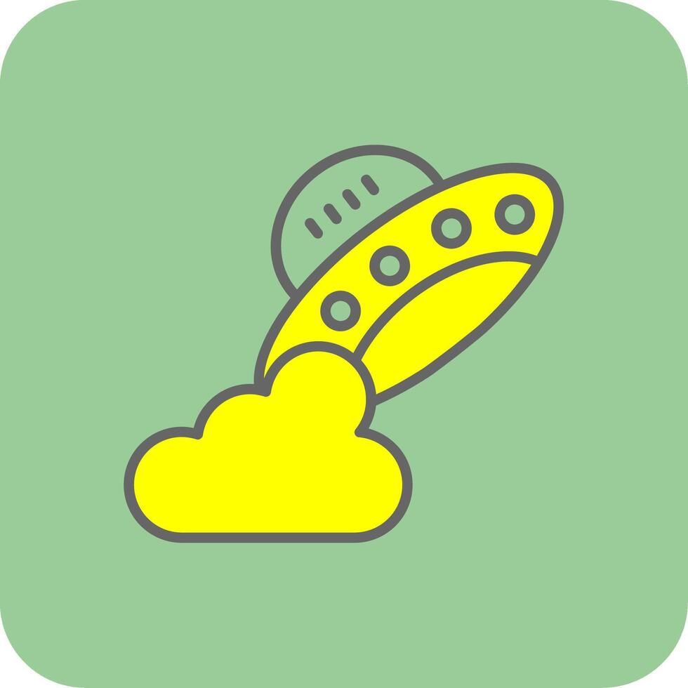 Ufo Filled Yellow Icon vector