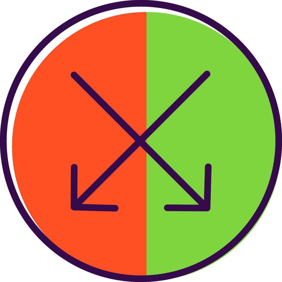 Intersect filled Design Icon vector