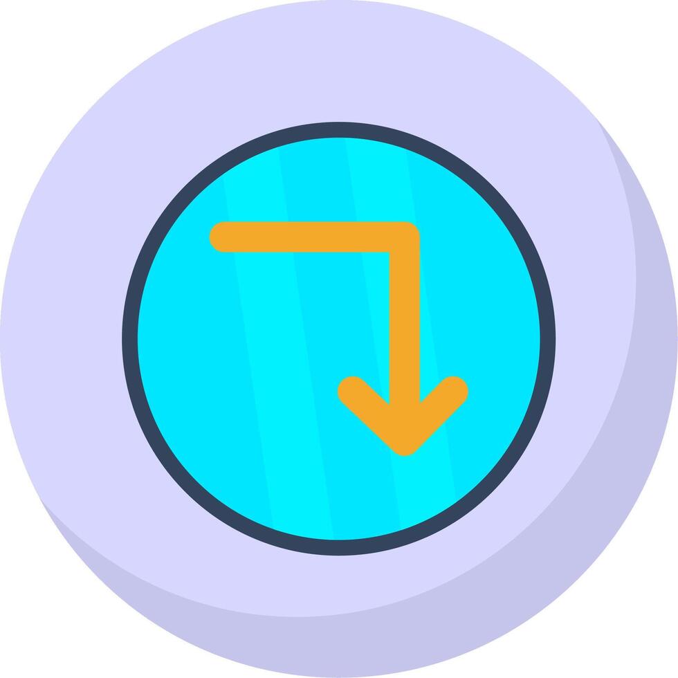 Turn Down Flat Bubble Icon vector