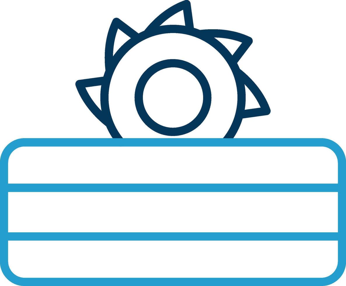 mesa Sierra línea azul dos color icono vector