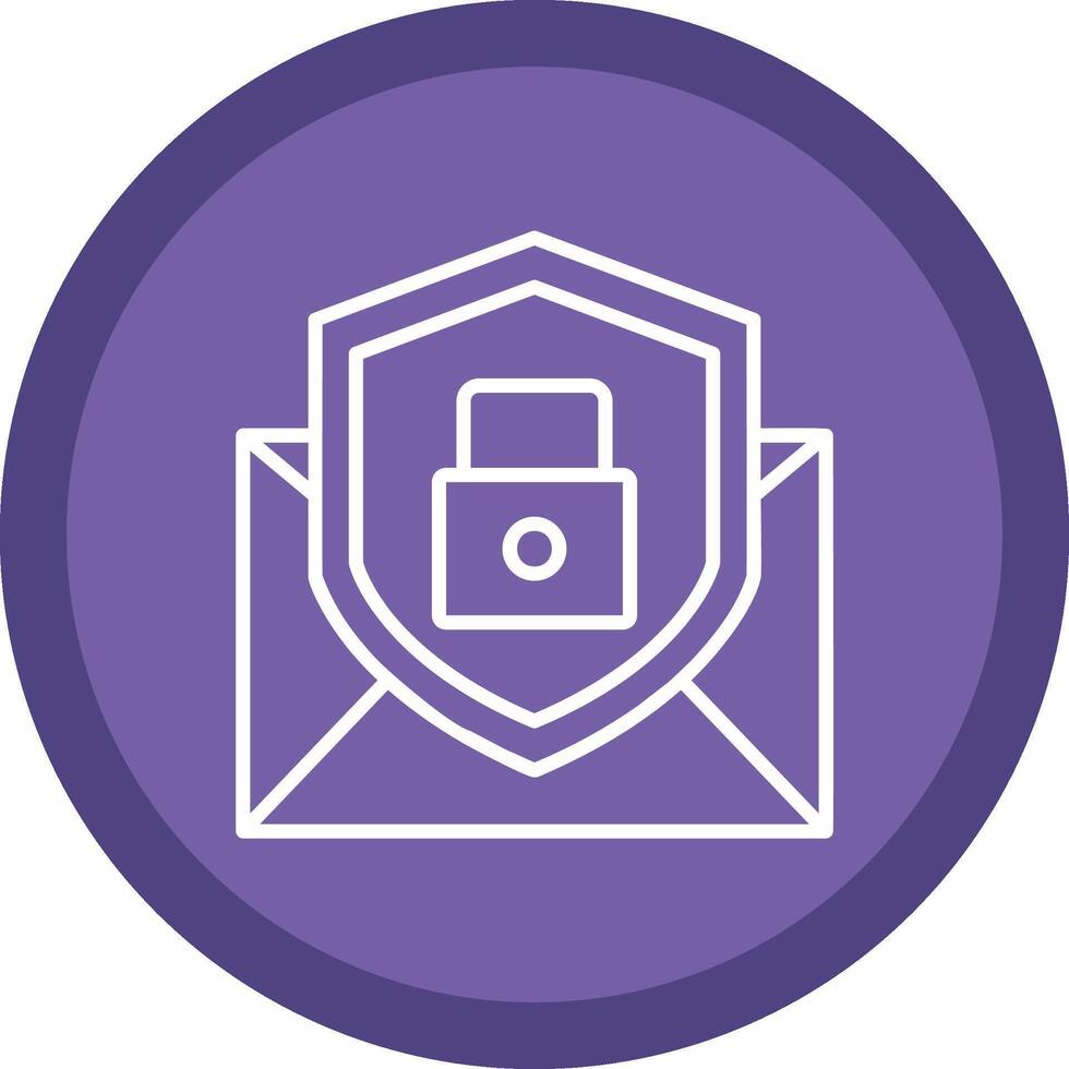 Email Protection Line Multi Circle Icon vector
