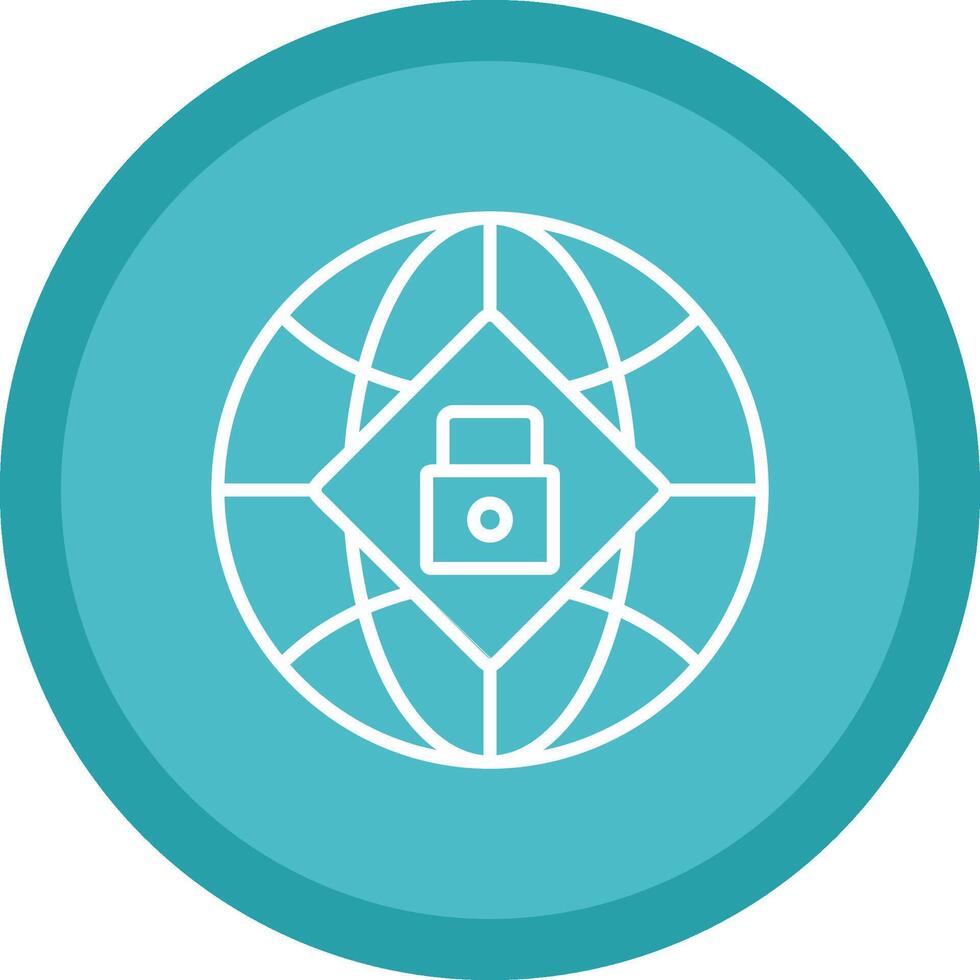 Global Security Line Multi Circle Icon vector