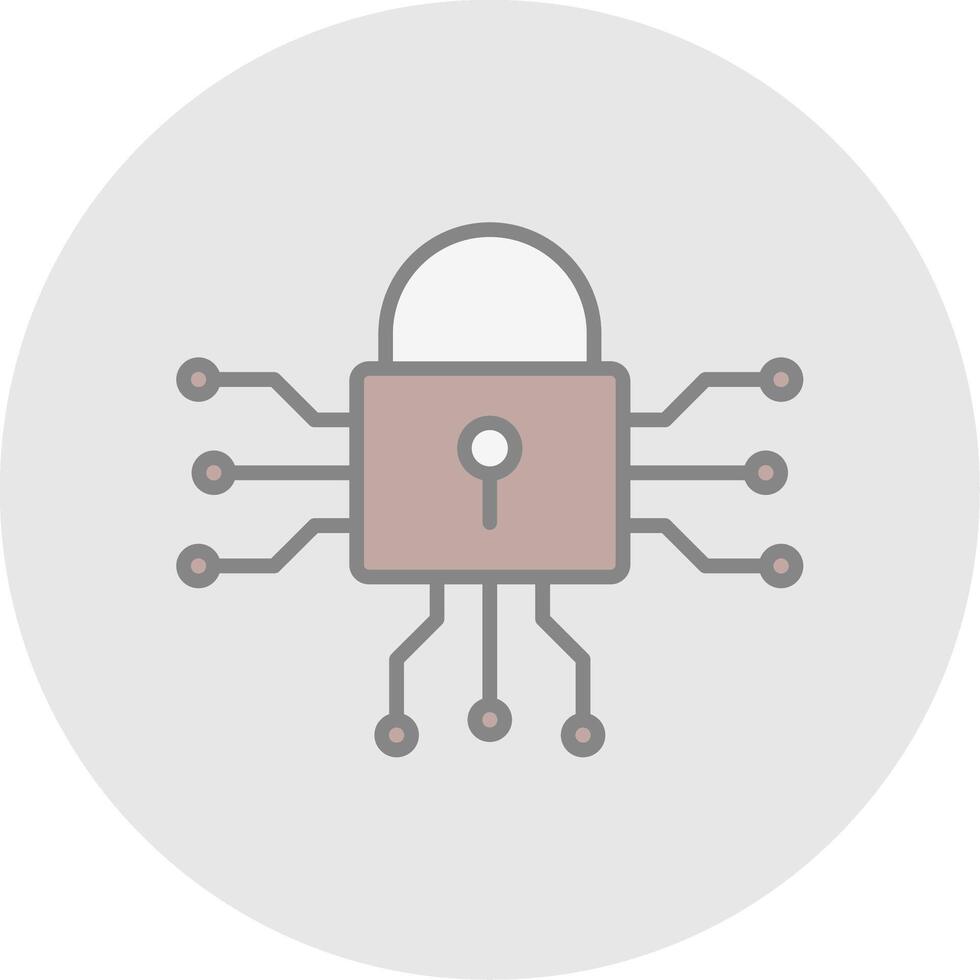 Cyber Security Line Filled Light Icon vector