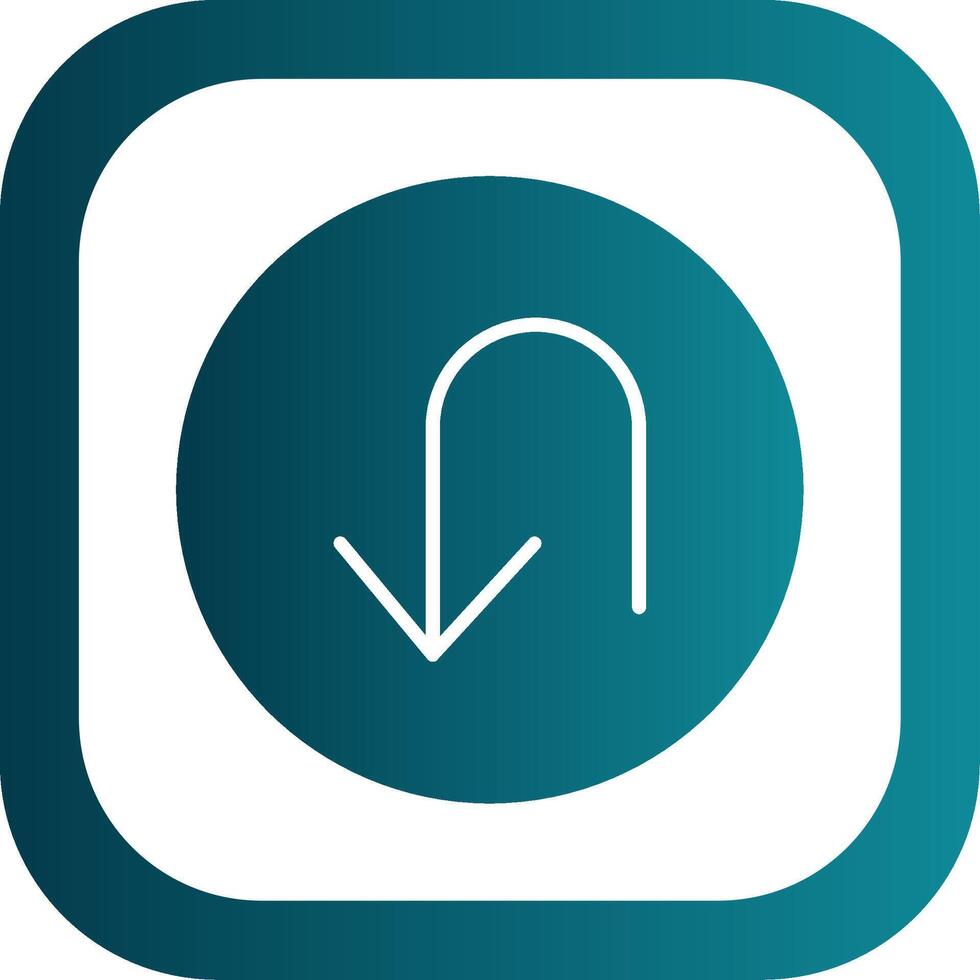 U Turn Glyph Gradient Corner Icon vector