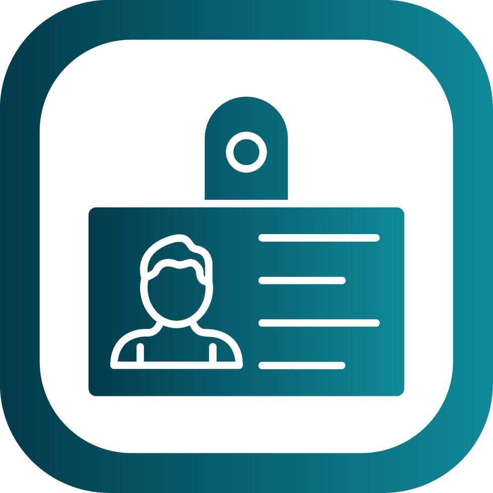 Identity Card Glyph Gradient Corner Icon vector