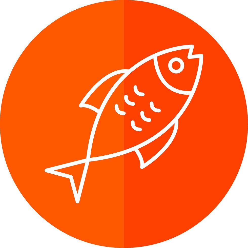 pescado línea amarillo blanco icono vector