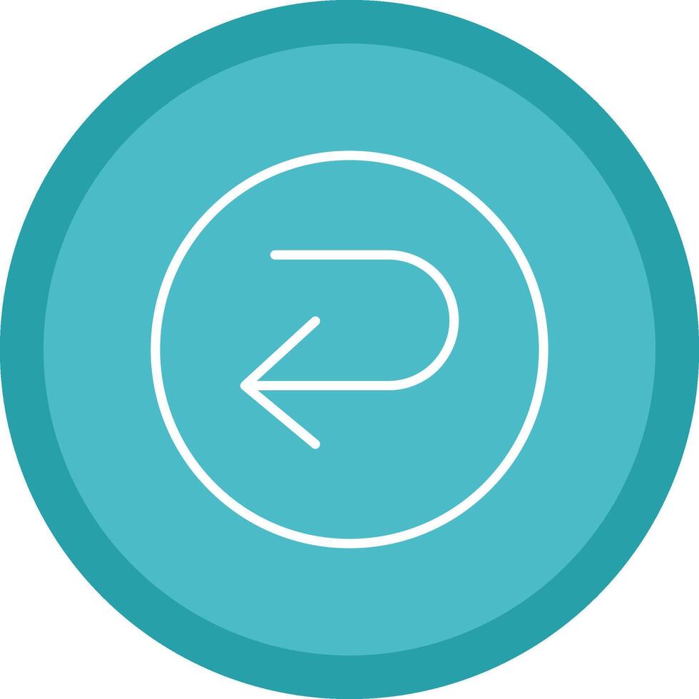 U Turn Line Multi Circle Icon vector