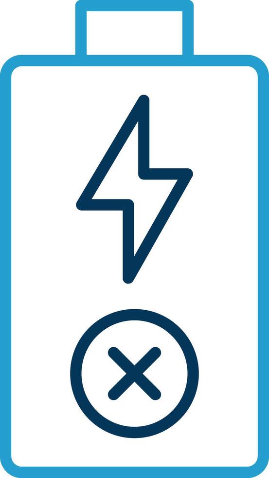 Empty Battery Line Blue Two Color Icon vector