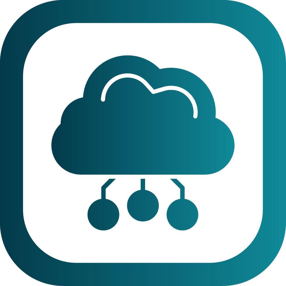 Digital Cloud Glyph Gradient Corner Icon vector