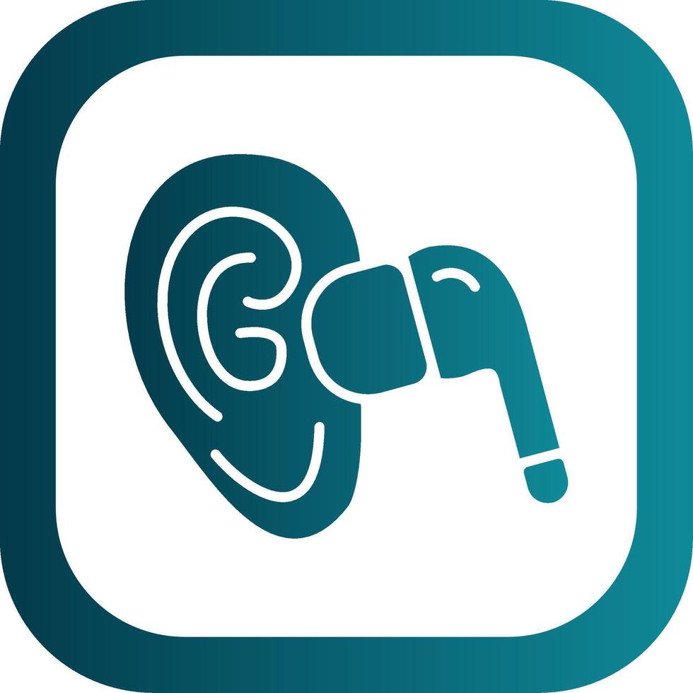 Earbud Glyph Gradient Corner Icon vector