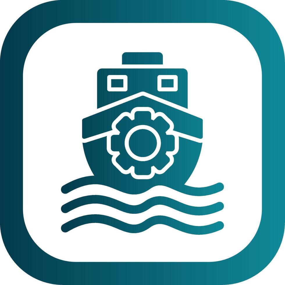 Boat Glyph Gradient Corner Icon vector