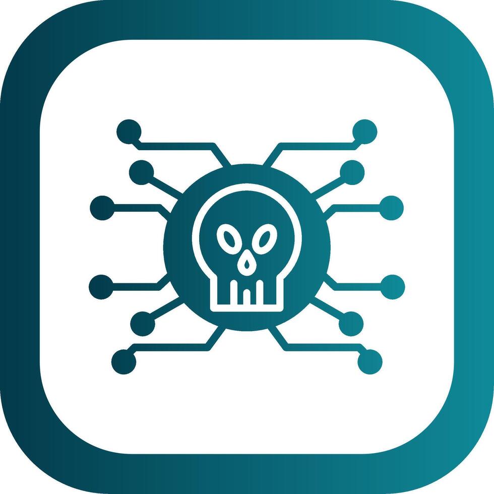 Cyber Attack Glyph Gradient Corner Icon vector