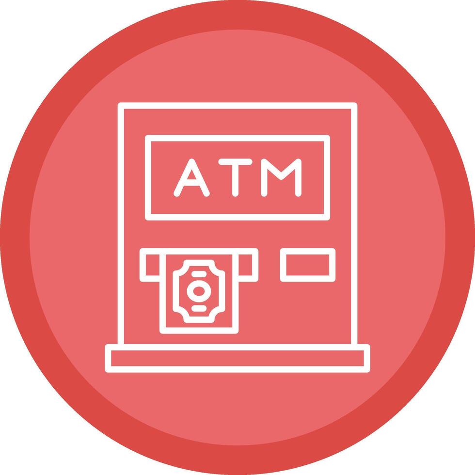 Atm Machine Line Multi Circle Icon vector