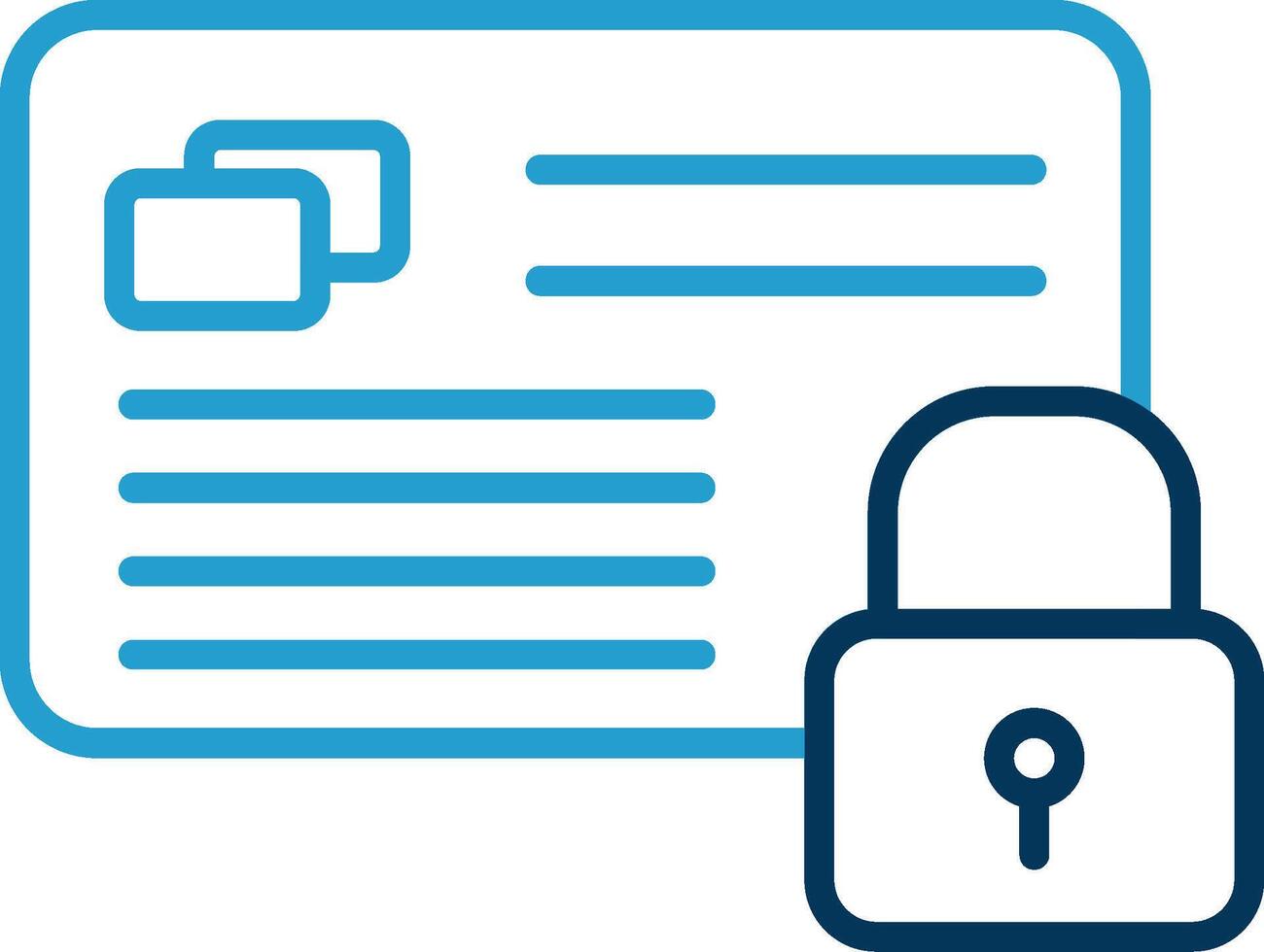 Secure Payment Line Blue Two Color Icon vector
