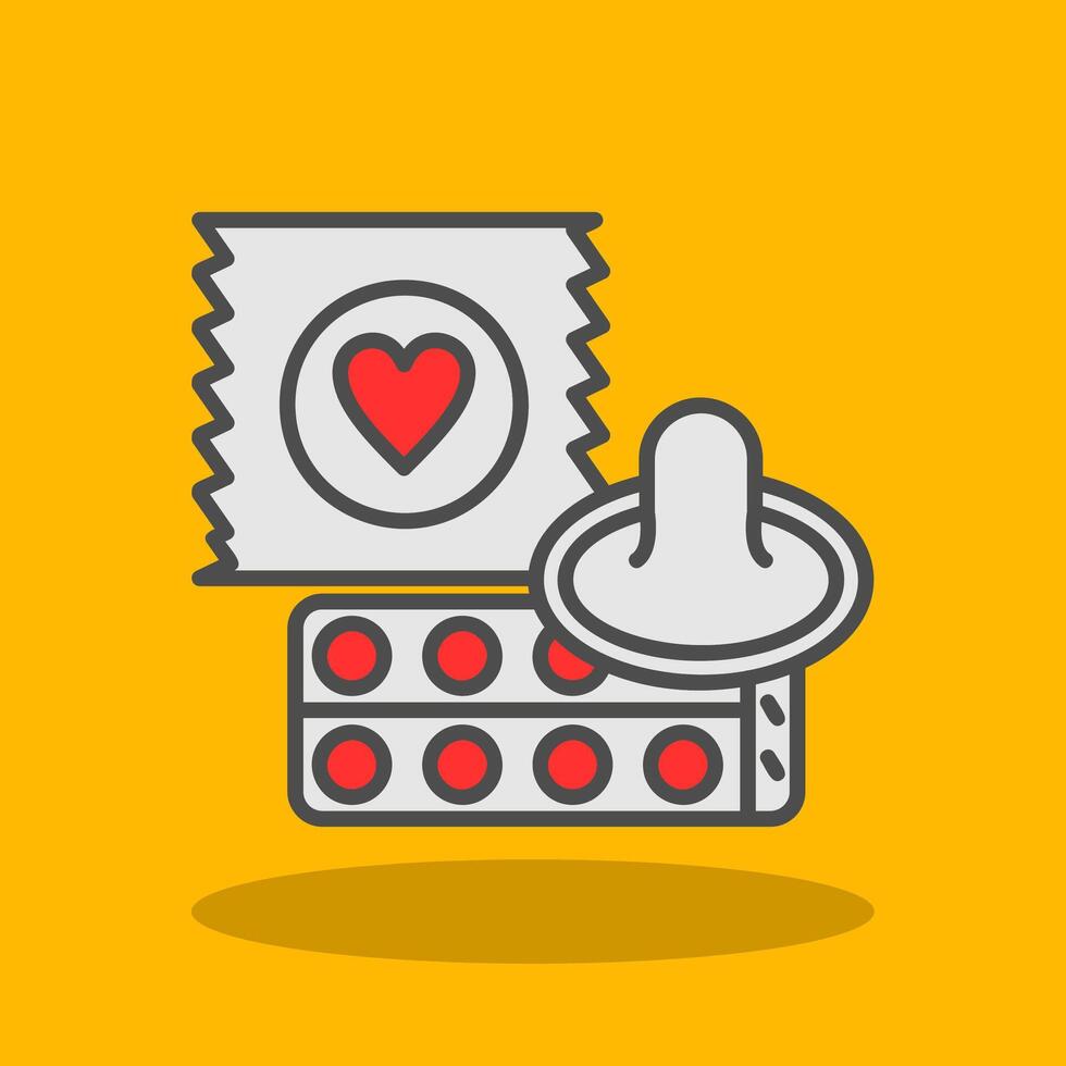 Condom Filled Shadow Icon vector
