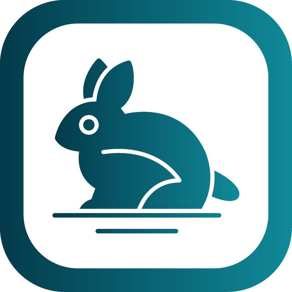 Rabbit Glyph Gradient Corner Icon vector