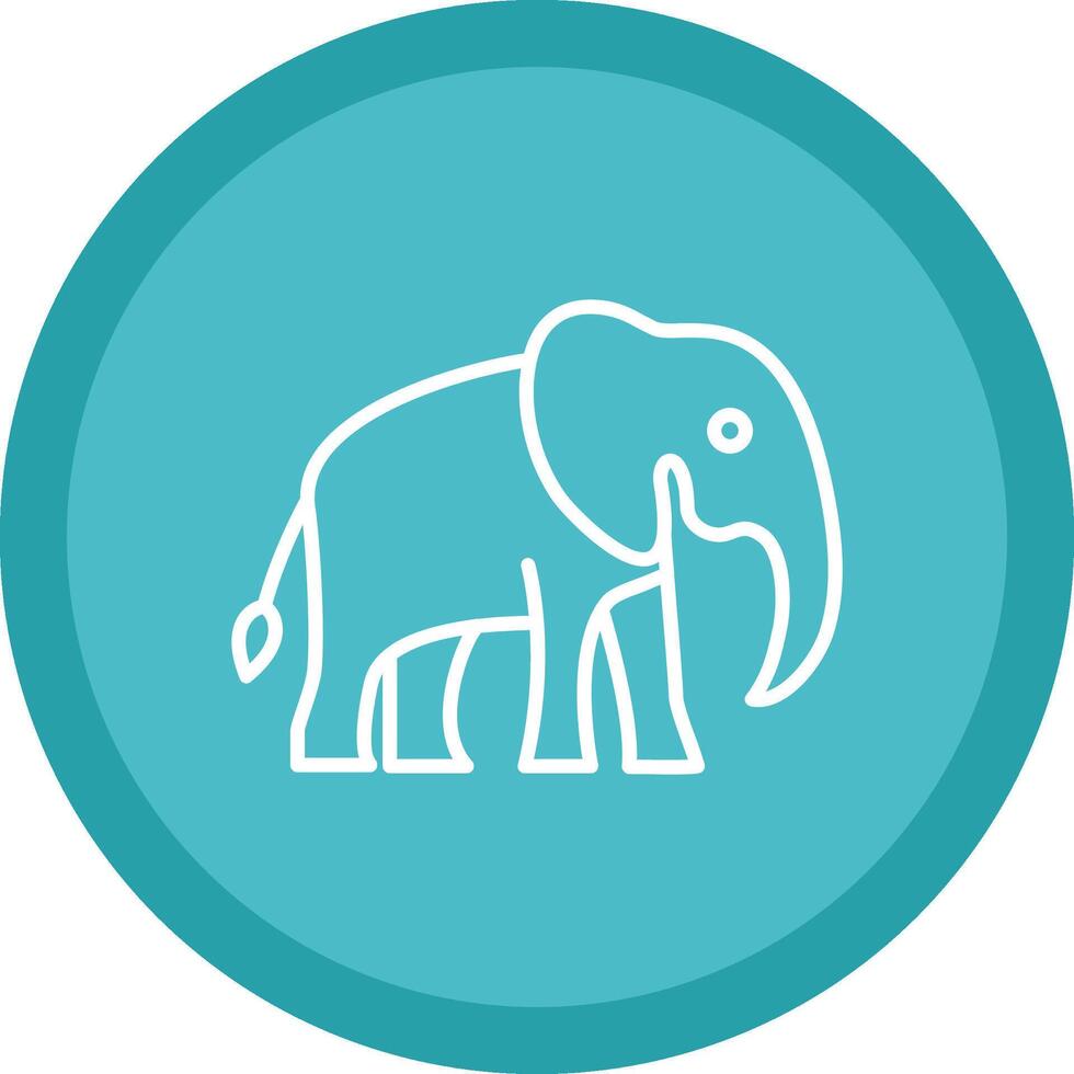 elefante línea multi circulo icono vector