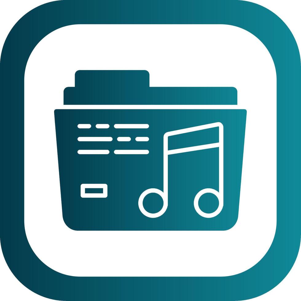 music Glyph Gradient Corner Icon vector