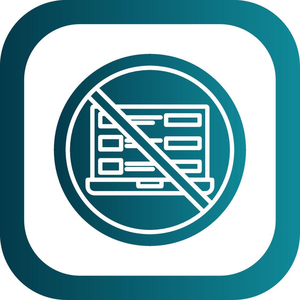 Prohibited Sign Glyph Gradient Corner Icon vector