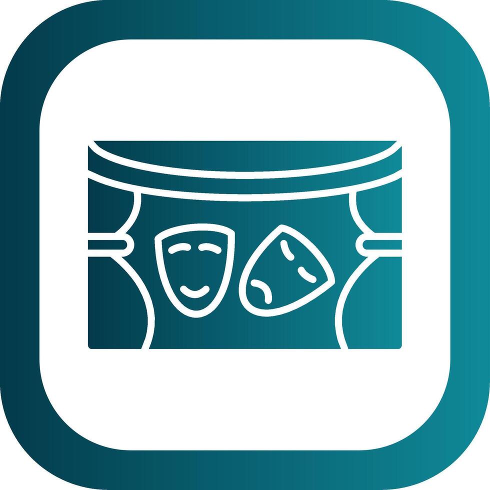 Theatre Glyph Gradient Corner Icon vector