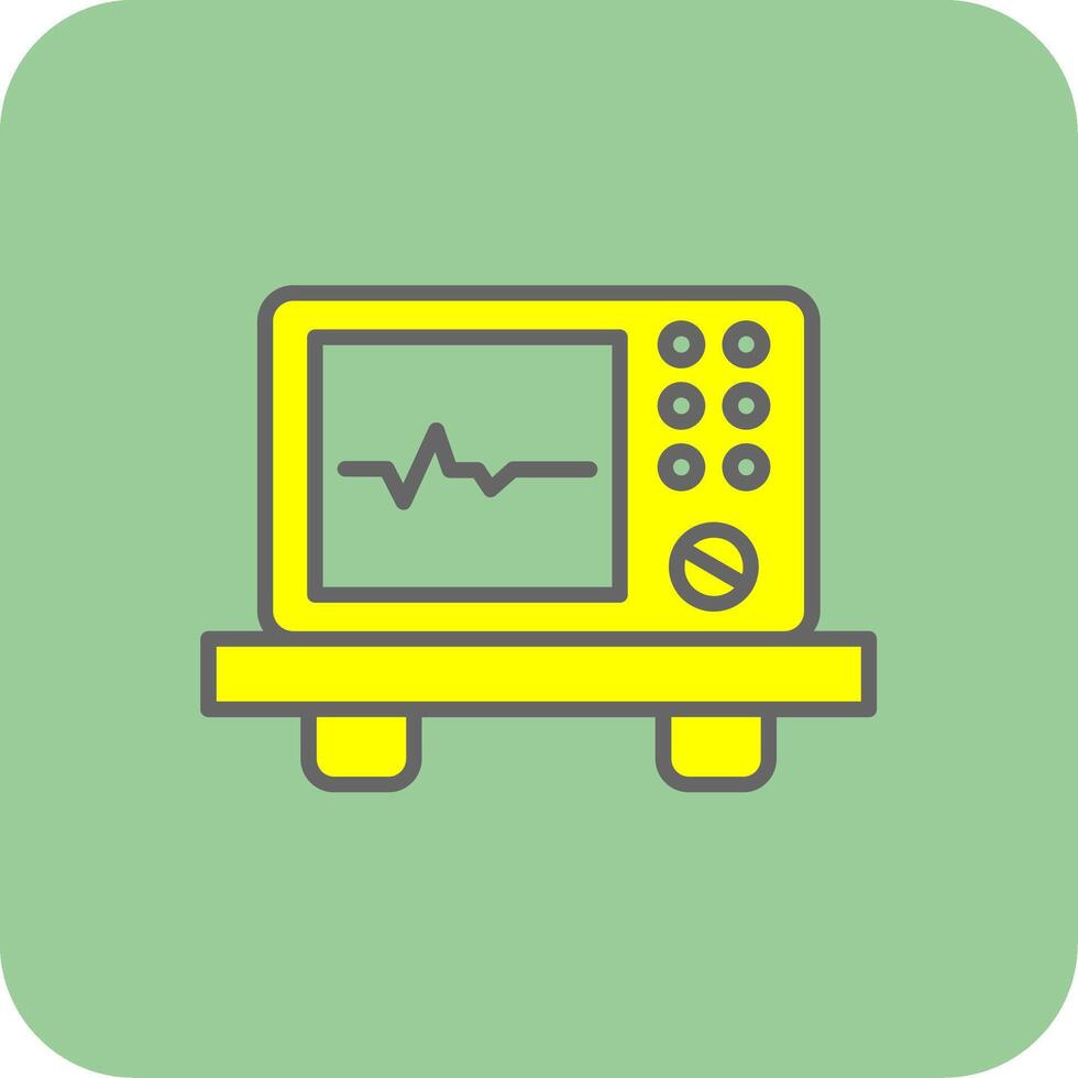 ecg dispositivo glifo degradado esquina icono vector