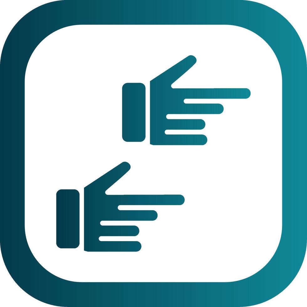 Pointing Right Glyph Gradient Corner Icon vector