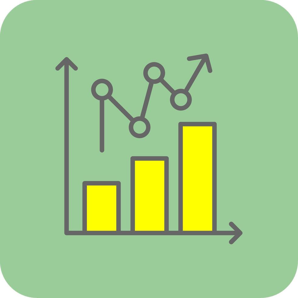 Statistical Chart Glyph Gradient Corner Icon vector