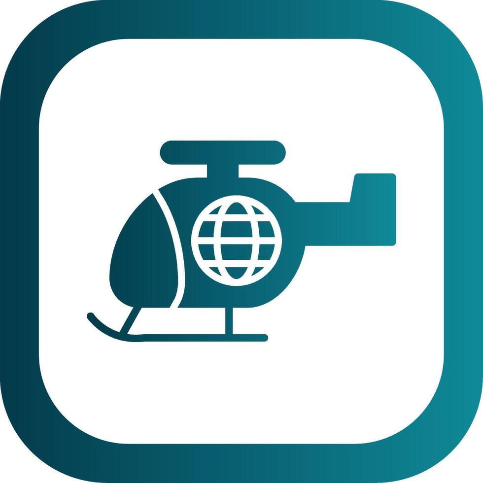 Helicopter Glyph Gradient Corner Icon vector