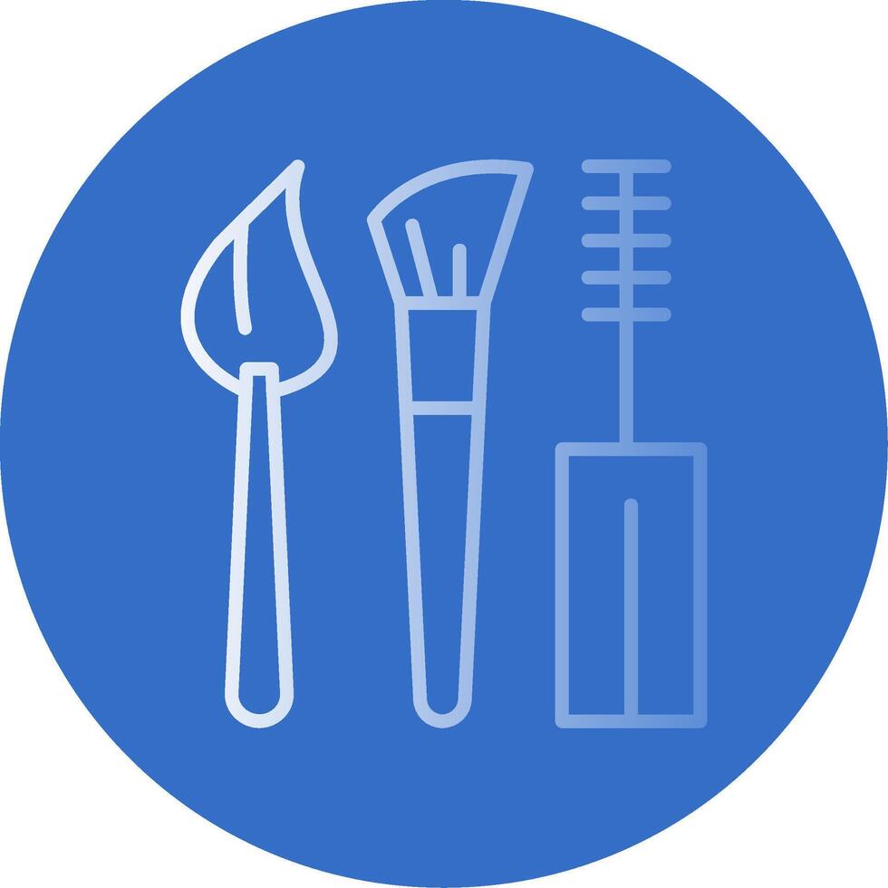 Makeup Brushes Flat Bubble Icon vector
