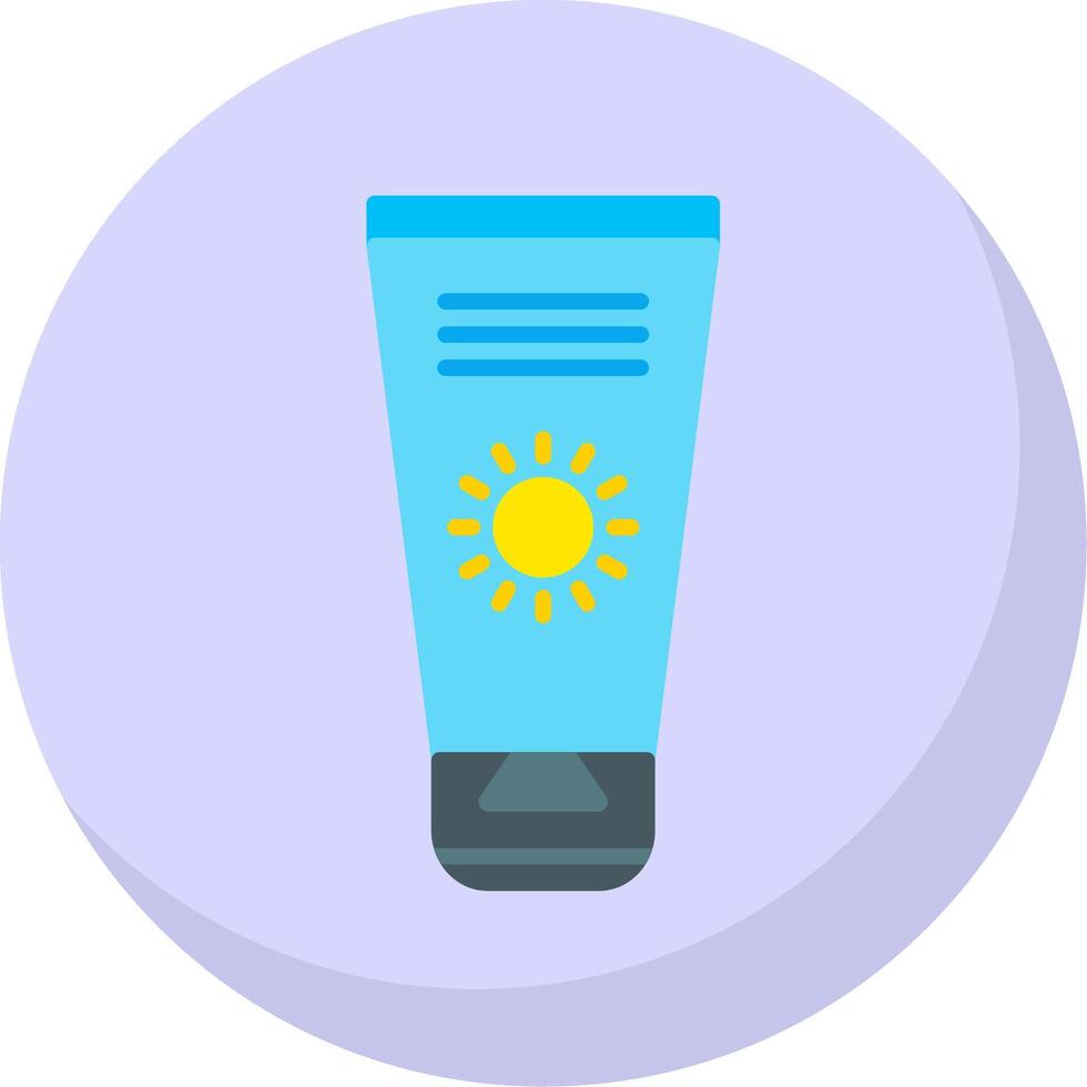 Sun Cream Flat Bubble Icon vector