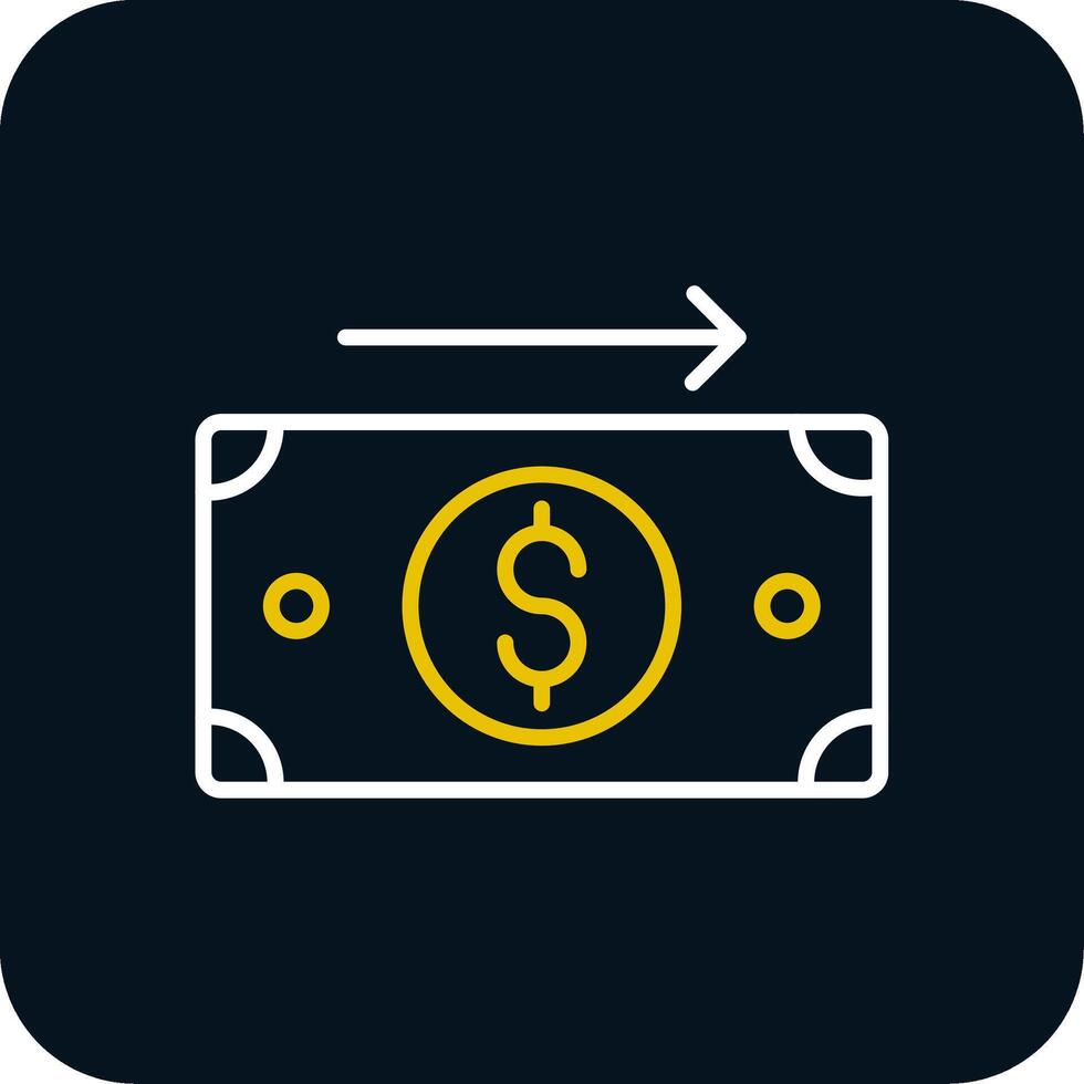 Send Money Line Red Circle Icon vector
