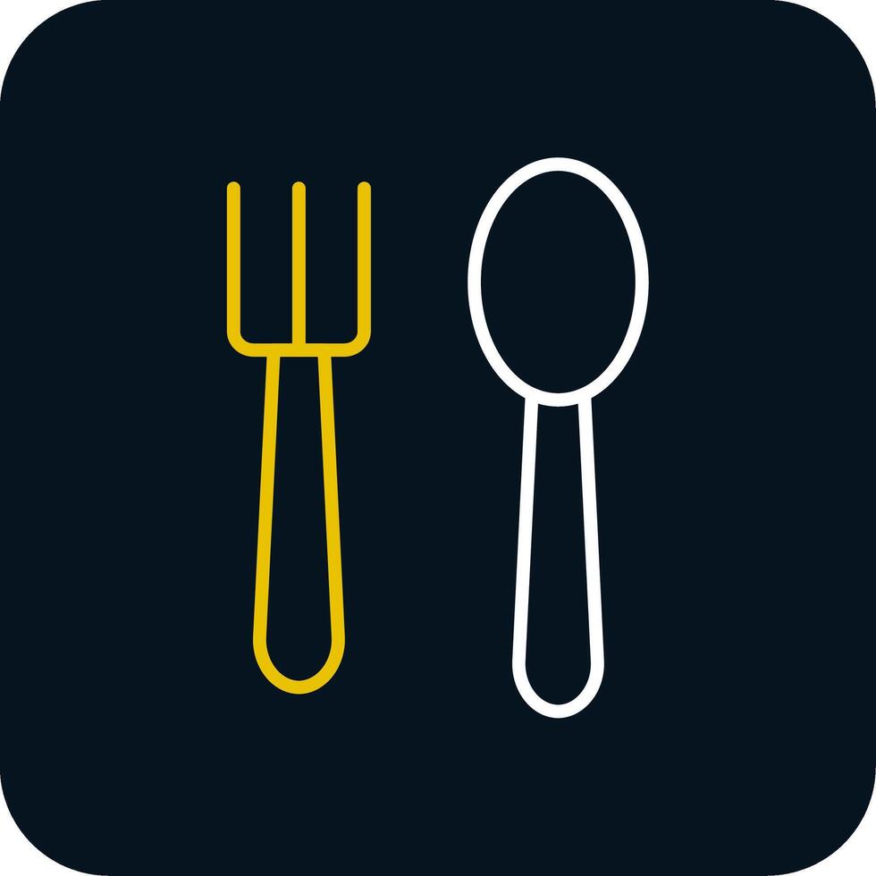 Spoon And Fork Line Red Circle Icon vector
