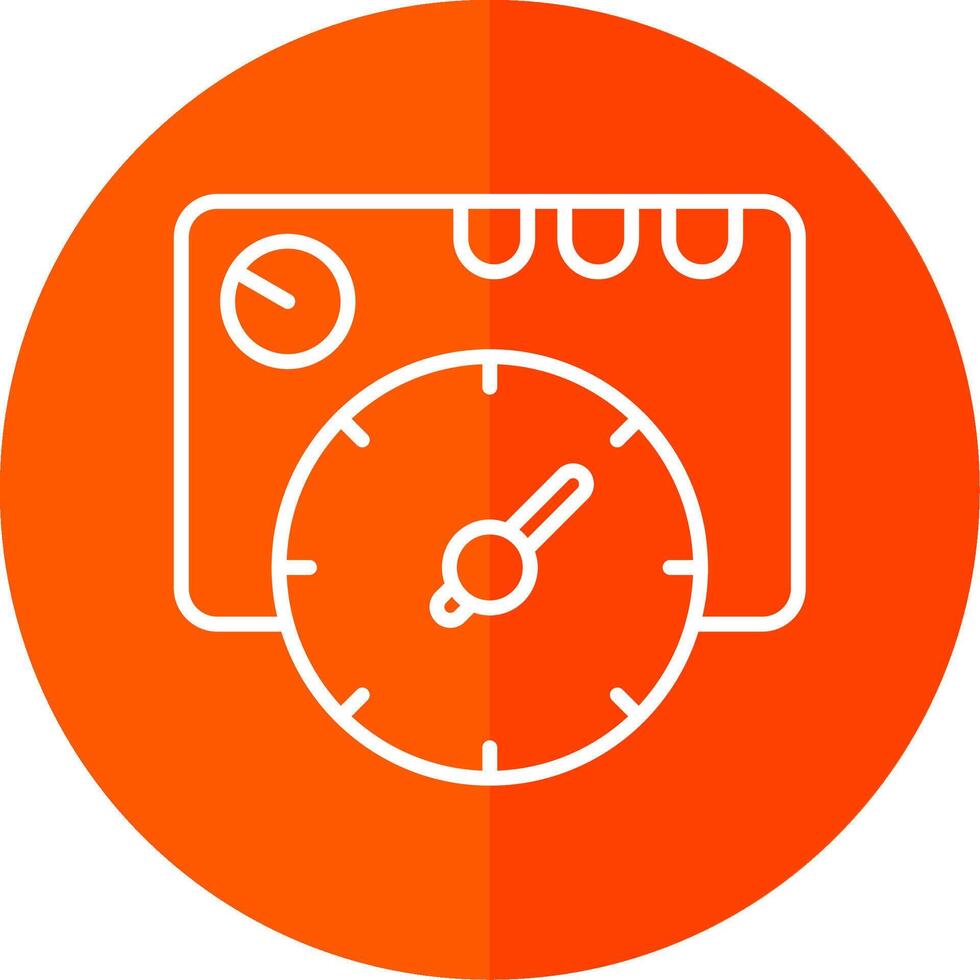 Thermostat Line Red Circle Icon vector