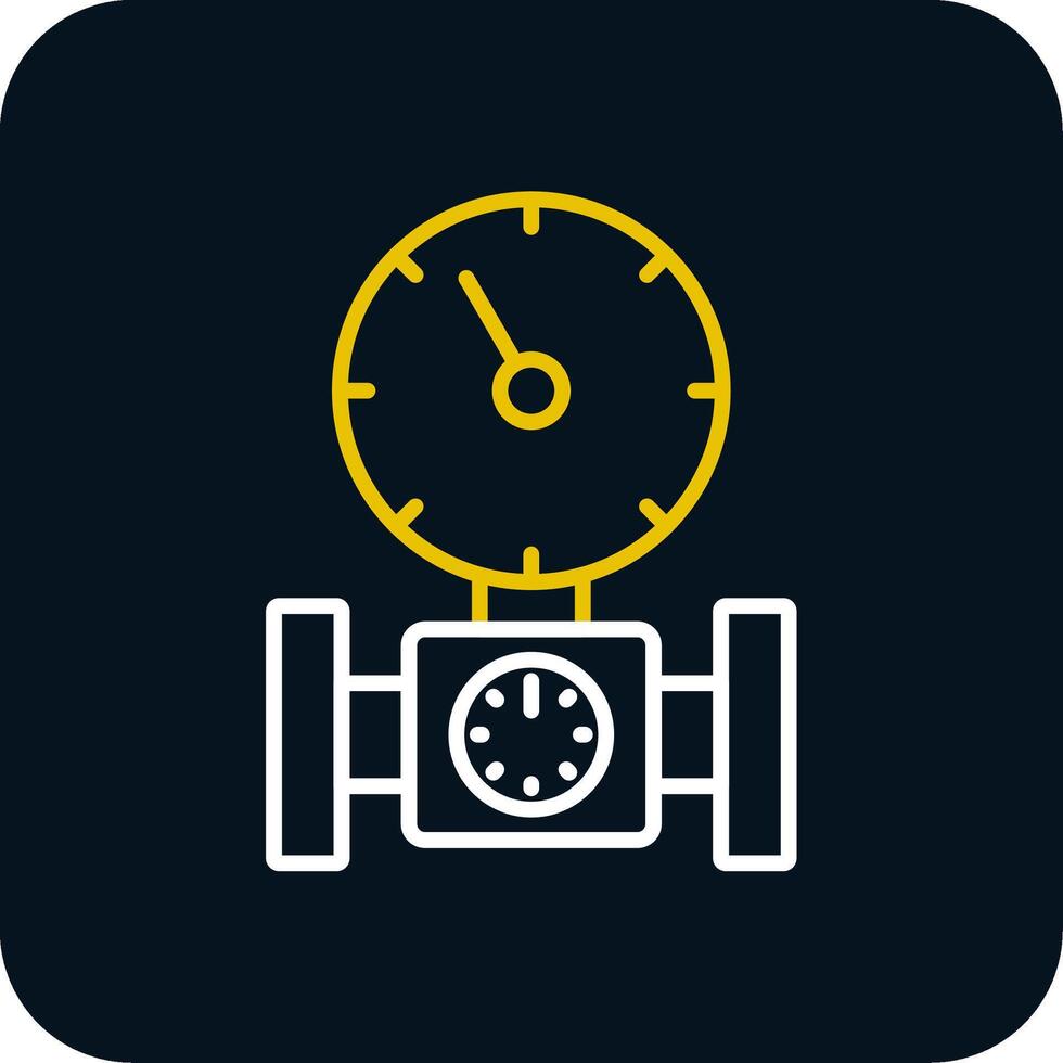 Pressure Gauge Line Red Circle Icon vector