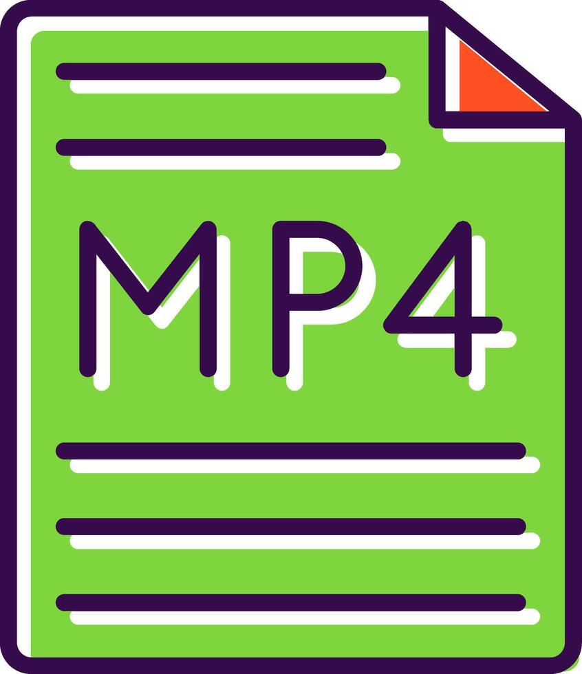 Mp4 filled Design Icon vector