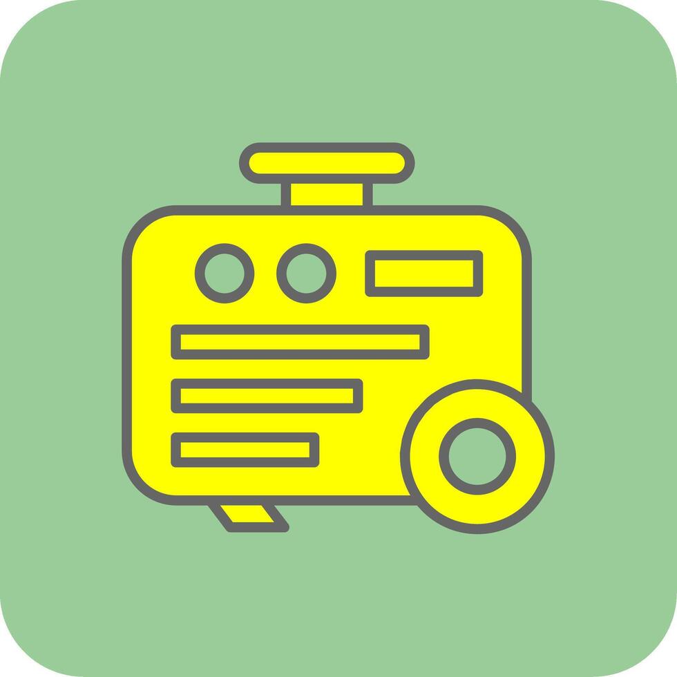 Electric Generator Filled Yellow Icon vector