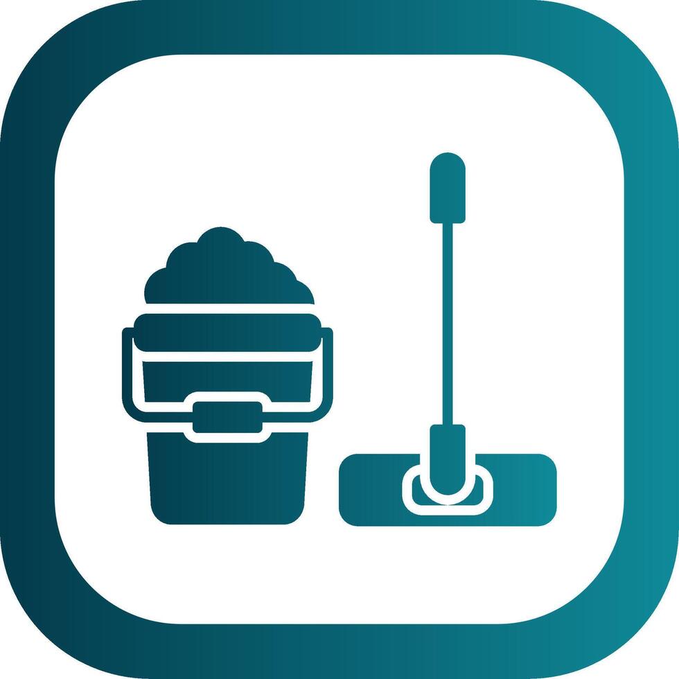 Mop Glyph Gradient Corner Icon vector