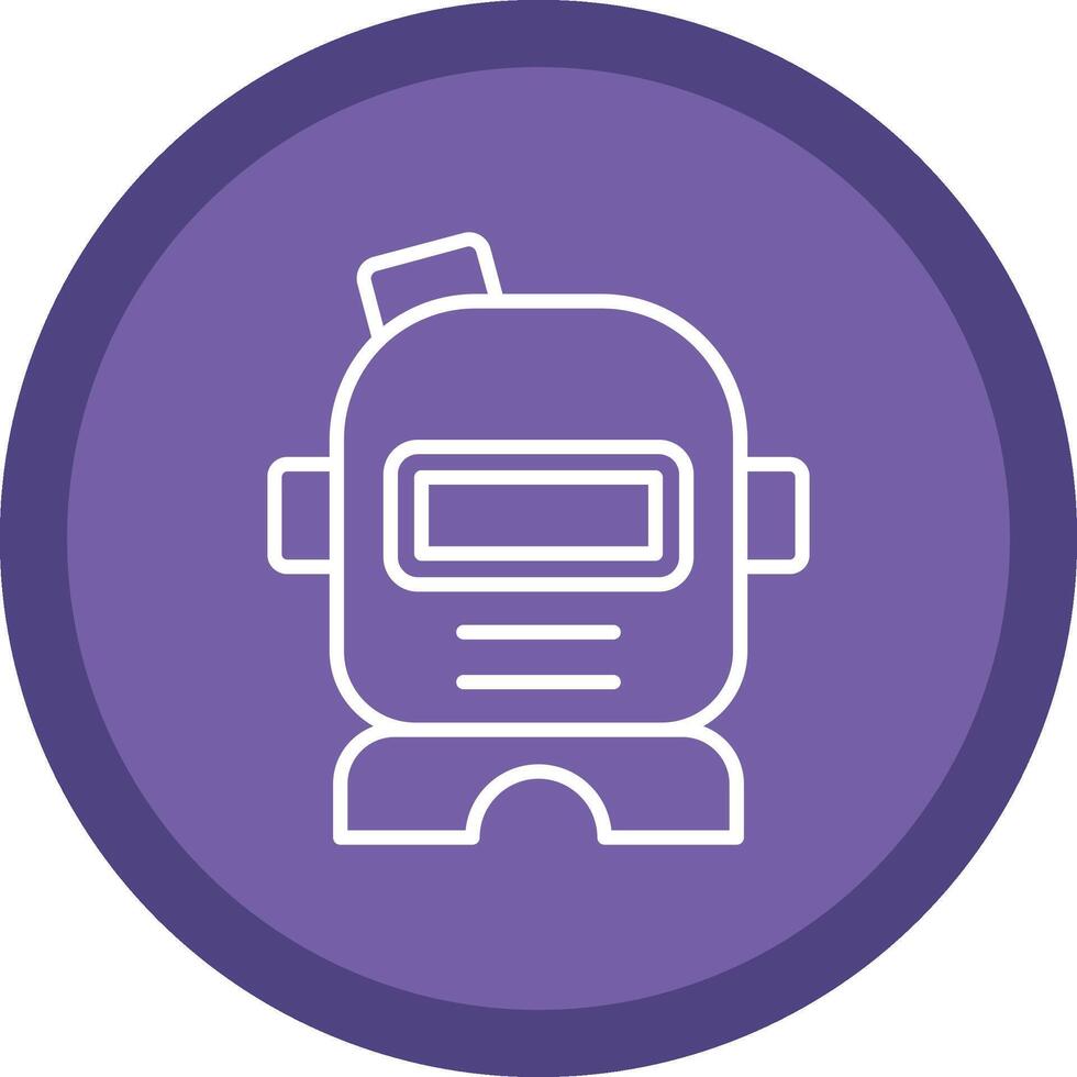 Astronaut Helmet Line Multi Circle Icon vector