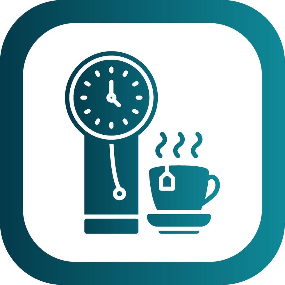 Clock Glyph Gradient Corner Icon vector