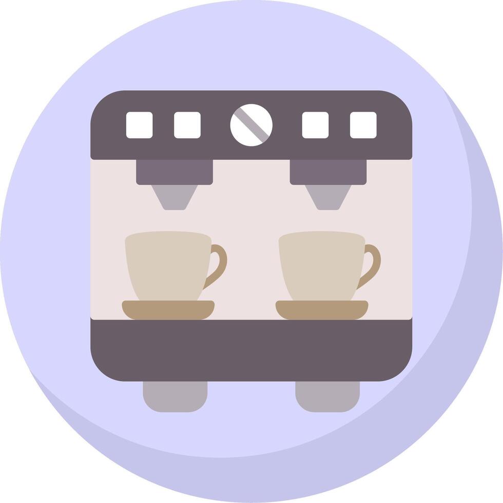 Coffee Machine Flat Bubble Icon vector