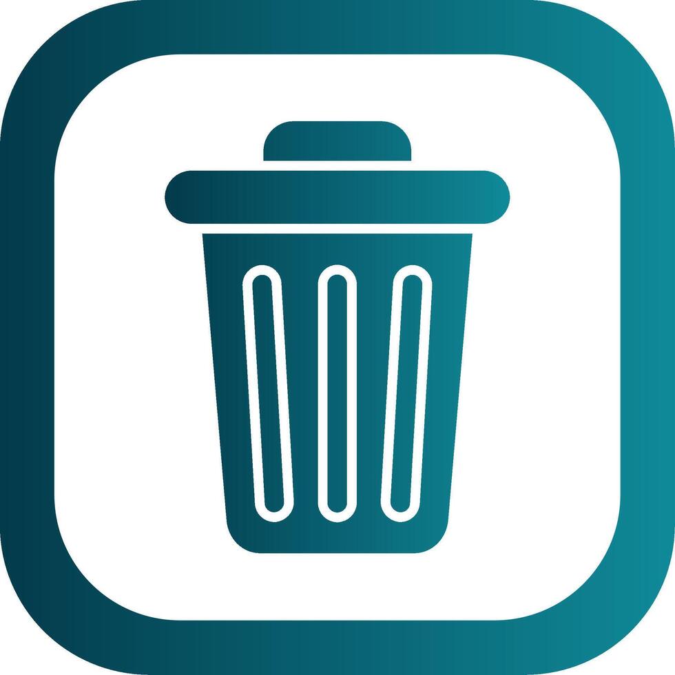 Dustbin Glyph Gradient Corner Icon vector