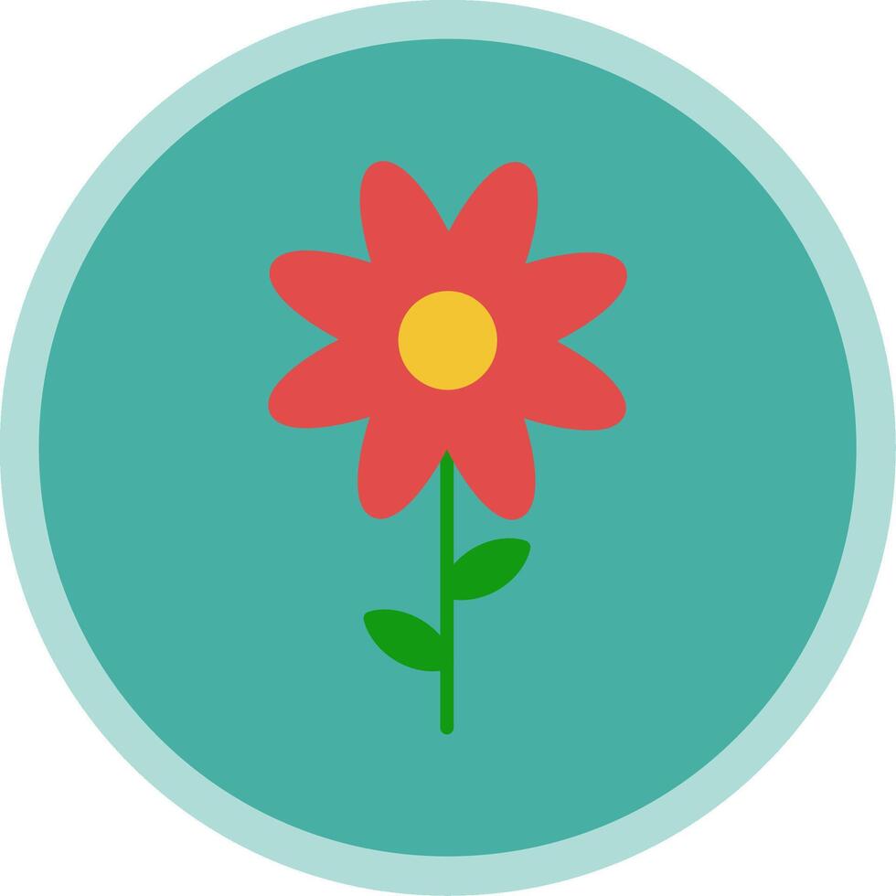 flor plano multi circulo icono vector