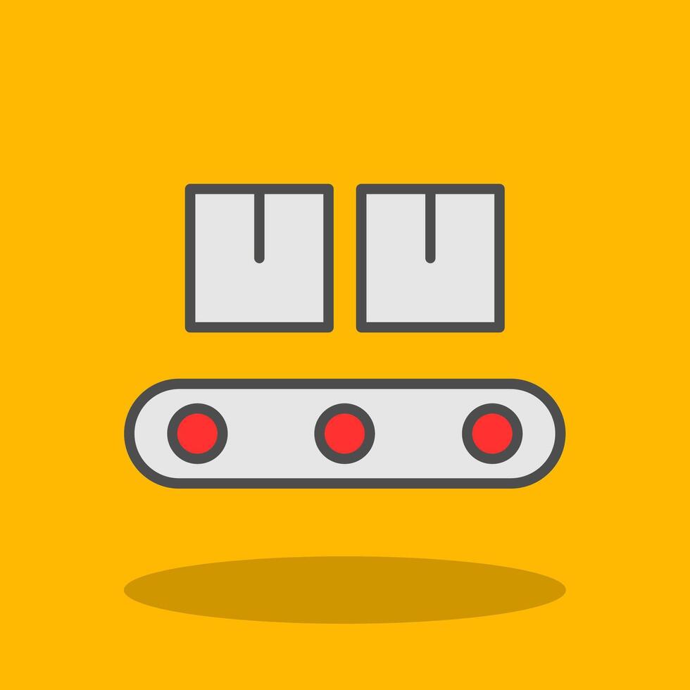 Conveyor Belt Filled Shadow Icon vector