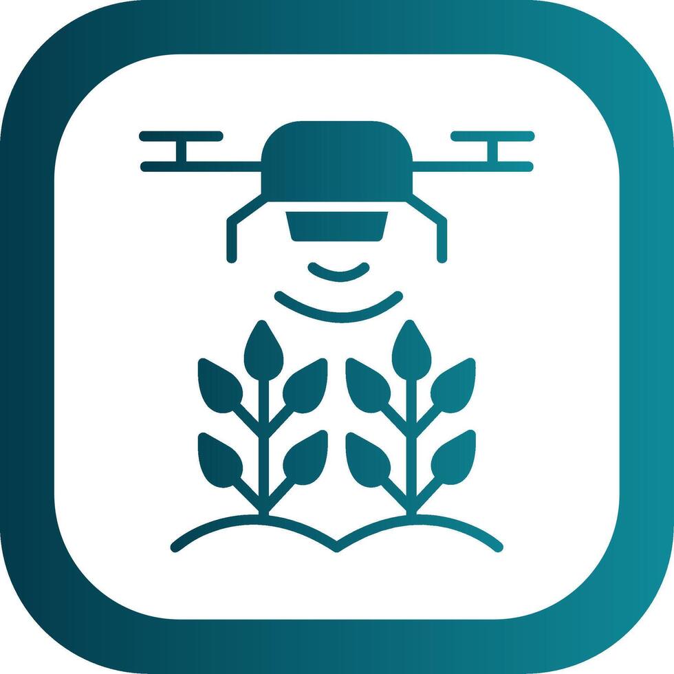 Agricultural Drones Glyph Gradient Corner Icon vector