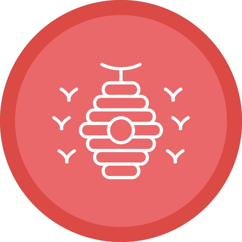 Bee Hive Line Multi Circle Icon vector