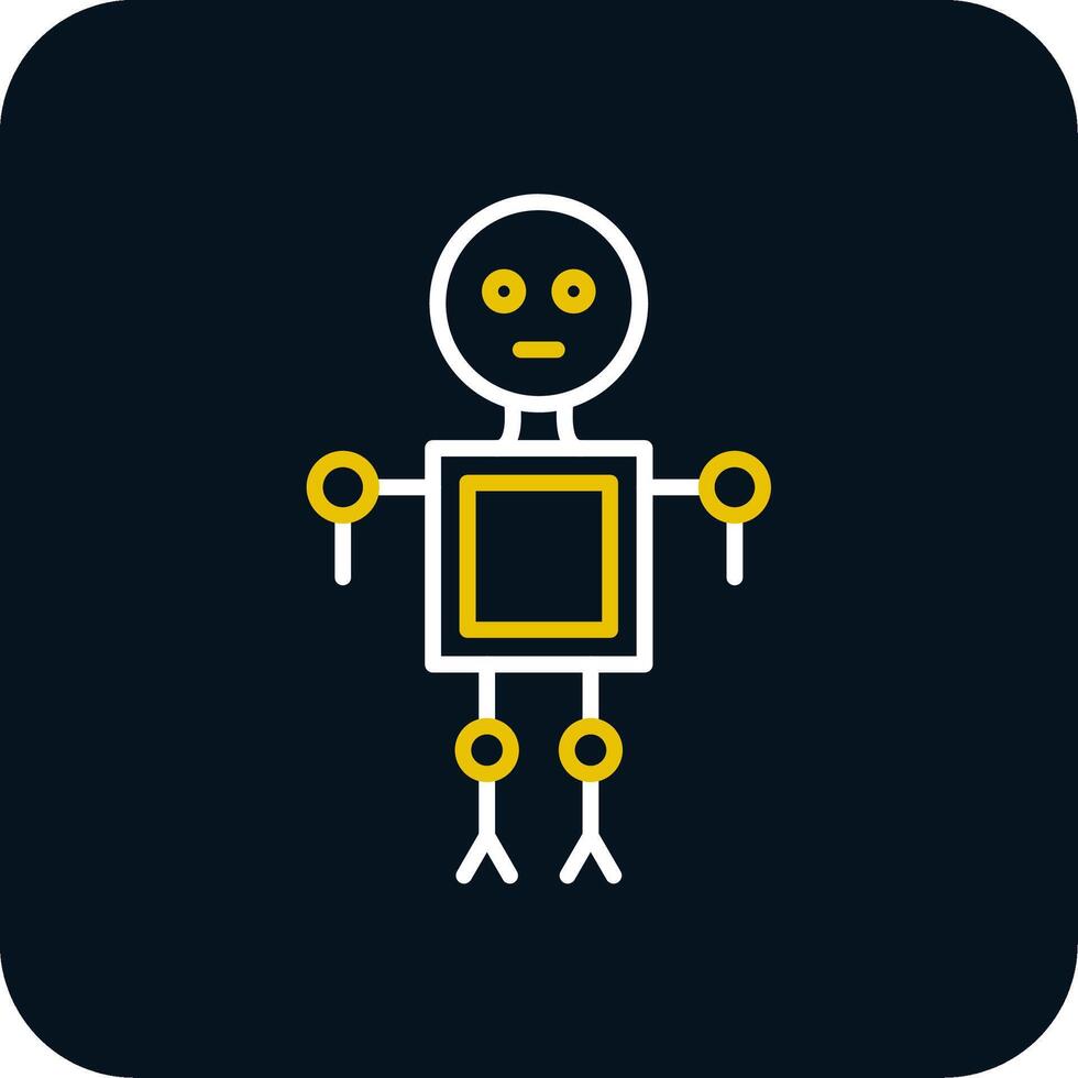 Robot Line Red Circle Icon vector