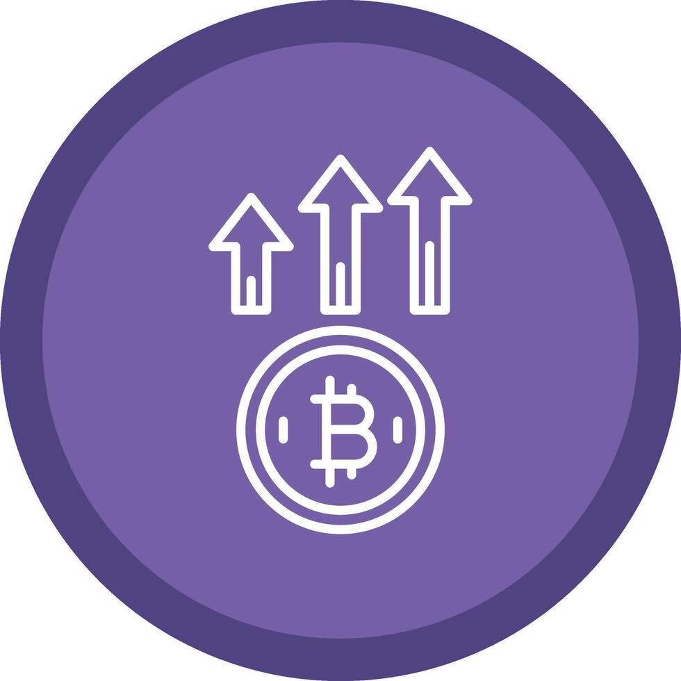 Bitcoin Up Line Multi Circle Icon vector
